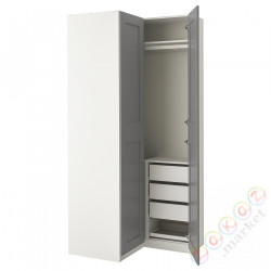 ⭐PAX / GRIMO⭐Комбинация шкафов, белый/Гримо серый88/111x236 cm⭐ИКЕА-19387068