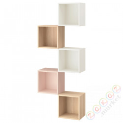 ⭐EKET⭐Комбинация навесных шкафов, разноцветный/бледно-розовый, 70x25x175 cm⭐ИКЕА-99437502