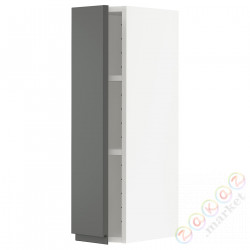 ⭐METOD⭐Навесной шкаф с полками, белый/Voxtorpтемно-серый, 20x80 cm⭐ИКЕА-49466931