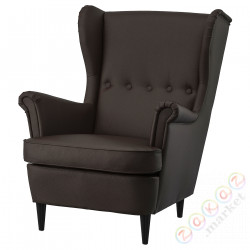 ⭐STRANDMON⭐Кресло Wingback, Бабушка/Бомстад темно-коричневый⭐ИКЕА-00494638