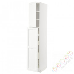 ⭐METOD / MAXIMERA⭐Sза wys сwys 4шу/1Drz/2половина, белый Enköping/белый имитация дерева, 40x60x220 cm⭐ИКЕА-99473566