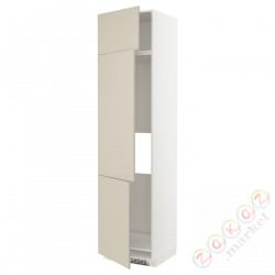 ⭐METOD⭐Ледяной шкаф высокий/замораживание/3Drz, белый/Havstorp бежевый, 60x60x240 cm⭐ИКЕА-29469054