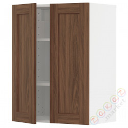 ⭐METOD⭐Навесной шкаф с полками/2 дверь, белый Enköping/коричневый орех, 60x80 cm⭐ИКЕА-49475129