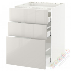 ⭐METOD / MAXIMERA⭐Старший полковник/3fr/3шу, белый/Ringhult светло-серый, 60x60 cm⭐ИКЕА-59142432