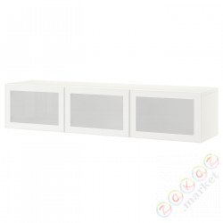 ⭐BESTA⭐Тумба под ТВ с дверь, белый/Стекло Glassvik матовое, 180x42x38 cm⭐ИКЕА-09330685