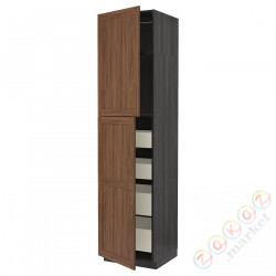 ⭐METOD / MAXIMERA⭐Шкаф, высота 2дверь/4лопата, черныйEnköping/коричневый орех, 60x60x240 cm⭐ИКЕА-29476436