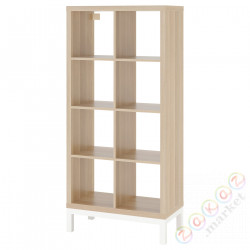 ⭐KALLAX⭐Книжный шкаф с ramą nośną, под беленый дуб/белый, 77x164 cm⭐ИКЕА-89442655
