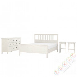 ⭐HEMNES⭐Zestaw mebli do sypialni 4 шт., белое пятно, 160x200 cm⭐ИКЕА-19495143