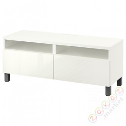 ⭐BESTA⭐Тумба под ТВ с ящики, белый/Selsviken/Stubbarp темно-серый, 120x42x48 cm⭐ИКЕА-59428967