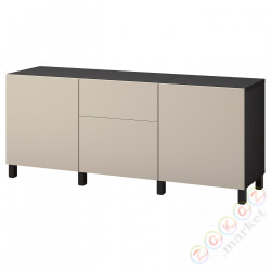 ⭐BESTA⭐Сочетание с ящики, Черно-коричневый/Лаппвикен/Stubbarp jasny серый-бежевый, 180x42x74 cm⭐ИКЕА-29440254