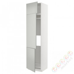 ⭐METOD⭐Ледяной шкаф высокий/замораживание/3Drz, белый/Havstorp светло-серый, 60x60x240 cm⭐ИКЕА-19537987