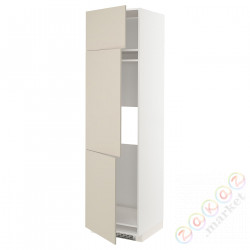 ⭐METOD⭐Ледяной шкаф высокий/замораживание/3Drz, белый/Havstorp бежевый, 60x60x220 cm⭐ИКЕА-89464124