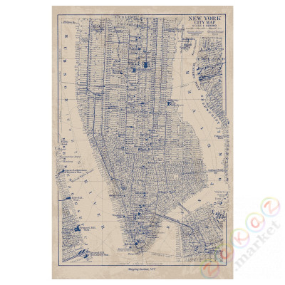 ⭐BILD⭐Плакат, mapa Manhattanu, 61x91 cm⭐ИКЕА-80441797