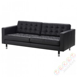 ⭐LANDSKRONA⭐Диван трехместный, Бабушка/Бомстад черный/металл⭐ИКЕА-59031698