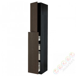 ⭐METOD / MAXIMERA⭐Sза wys сwys 1Drz/4шу, черный/Sinarp коричневый, 40x60x240 cm⭐ИКЕА-49468614