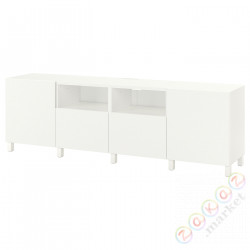 ⭐BESTA⭐Тумба под ТВ с DrzВайами яящики, белый/Лаппвикен/Stubbarp белый, 240x42x74 cm⭐ИКЕА-09401357