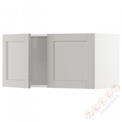 ⭐METOD⭐настенный шкаф/2 дверь, белый/Lerhyttan светло-серый, 80x40 cm⭐ИКЕА-09455067