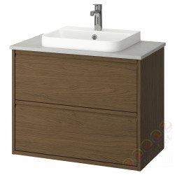 ⭐ANGSJON / BACKSJON⭐Sзаf umyw сящики/umyw/bateria, коричневый подражание. дуб/Серый имитация камня, 82x49x71 cm⭐ИКЕА-69527820