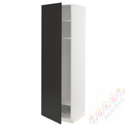 ⭐METOD⭐Высокий шкаф, полки/докторuciany, белый/Nickebo матантрацит, 60x60x200 cm⭐ИКЕА-59497512