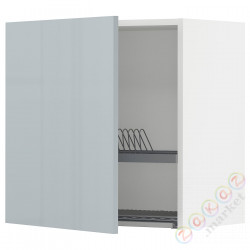 ⭐METOD⭐Навесной шкаф с сушилкой для посуды, белый/Kallarp jasnoсерый-синий, 60x60 cm⭐ИКЕА-79478980