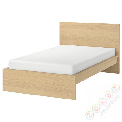 ⭐MALM⭐Корпус кровати, высоко, дубовый шпон, беленый/Lönset, 120x200 cm⭐ИКЕА-49157297