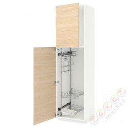 ⭐METOD⭐Высокий шкаф/домашний интерьер, белый/Askersund яркий узор ясеня, 60x60x220 cm⭐ИКЕА-89457883