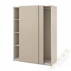 ⭐PAX / HASVIK⭐Шкаф с раздвижными дверьми дверь, серо-бежевый/серо-бежевый, 150x66x201 cm⭐ИКЕА-19562236