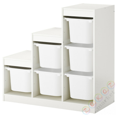 ⭐TROFAST⭐Книжный шкаф с контейнерами, белый, 99x44x94 cm⭐ИКЕА-29042877
