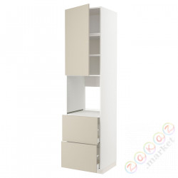 ⭐METOD / MAXIMERA⭐Шшш!/Drz/2шу, белый/Havstorp бежевый, 60x60x240 cm⭐ИКЕА-89458566