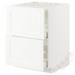 ⭐METOD / MAXIMERA⭐Постоянный шкаф/капюшон zint. с ящиками, белый Enköping/белый имитация дерева, 60x60 cm⭐ИКЕА-49477703