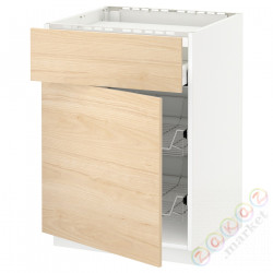 ⭐METOD / MAXIMERA⭐Sза st n/шу/2dr ko, белый/Askersund яркий узор ясеня, 60x60 cm⭐ИКЕА-49464734