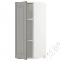 ⭐METOD⭐Навесной шкаф с полками, белый/Bodbyn Серый, 30x80 cm⭐ИКЕА-59456173