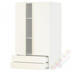 ⭐METOD / MAXIMERA⭐Sза c 2 Drz/2 ящики, белый/Vallstena белый, 60x100 cm⭐ИКЕА-59507403