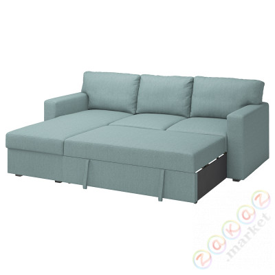 ⭐BARSLOV⭐3-диван-кровать os с шезлонгом, Tibbleby jasny серо-бирюзовый⭐ИКЕА-80530816