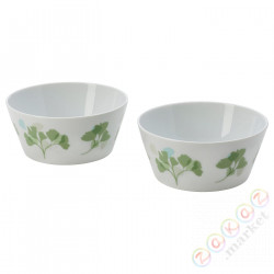 ⭐STILENLIG⭐чаша, узор в листьях белый/зеленый, 13 cm⭐ИКЕА-20483455