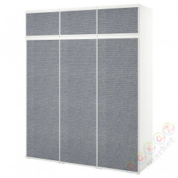 ⭐PLATSA⭐Гардероб с 6 Drzраздвижные двери, белый Larkollen/темно-серый, 180x57x221 cm⭐ИКЕА-09494158