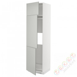 ⭐METOD⭐Ледяной шкаф высокий/замораживание/3Drz, белый/Havstorp светло-серый, 60x60x220 cm⭐ИКЕА-59538230