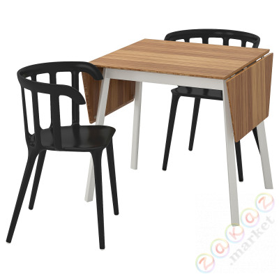 ⭐IKEA PS 2012 / IKEA PS 2012⭐Таблица и 2 стулья, бамбук/черный, 74 cm⭐ИКЕА-29932063