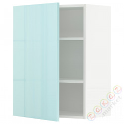 ⭐METOD⭐Навесной шкаф с полками, белый Järsta/блеск светло-бирюзовый, 60x80 cm⭐ИКЕА-59464804