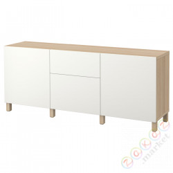 ⭐BESTA⭐Сочетание с ящики, подражаниеacja дуб bejcowанеgo na biało/Лаппвикен белый, 180x40x74 cm⭐ИКЕА-29195672