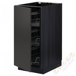 ⭐METOD⭐Гардероб с проволочной корзиной, черный/Nickebo матантрацит, 40x60 cm⭐ИКЕА-49498017