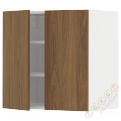 ⭐METOD⭐Навесной шкаф с полками/2 дверь, белый/Tistorp подражаниеacja коричневыйowego орехa, 60x60 cm⭐ИКЕА-79519867