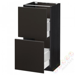 ⭐METOD / MAXIMERA⭐Шкаф/2 шу/, черный/Кунгсбака антрацит, 40x37 cm⭐ИКЕА-29212539