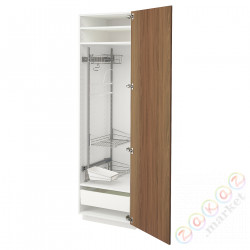 ⭐METOD / MAXIMERA⭐Высокий шкаф/домашний интерьер, белый/Tistorp подражаниеacja коричневыйowego орехa, 60x60x200 cm⭐ИКЕА-59519632