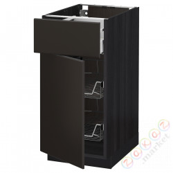 ⭐METOD / MAXIMERA⭐Кабинет stj/доктор/ящики/дверь, черный/Кунгсбака антрацит, 40x60 cm⭐ИКЕА-89457915