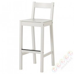 ⭐NORDVIKEN⭐Барный стул со спинкой, белый, 75 cm⭐ИКЕА-60369113