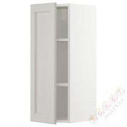 ⭐METOD⭐Навесной шкаф с полками, белый/Lerhyttan светло-серый, 30x80 cm⭐ИКЕА-19460501