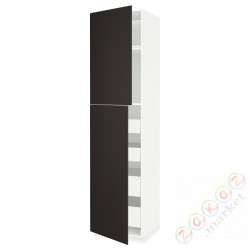 ⭐METOD / MAXIMERA⭐Шкаф, высота 2дверь/4лопата, белый/Кунгсбака антрацит, 60x60x240 cm⭐ИКЕА-19458169