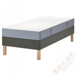 ⭐LYNGOR⭐Континентальная кровать, Vesteröy средняя твердость/светло-синий темно-серый, 90x200 cm⭐ИКЕА-49552735