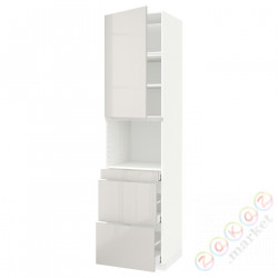 ⭐METOD / MAXIMERA⭐Обувь для микрокомбо дверь/3шу, белый/Ringhult светло-серый, 60x60x240 cm⭐ИКЕА-09469371